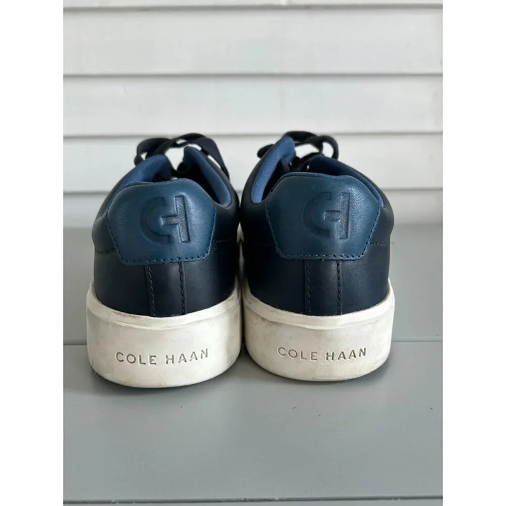 Cole Haan‎ Mens Navy Blue Leather Grand Crosscourt Traveler Sneaker Shoe Size 36